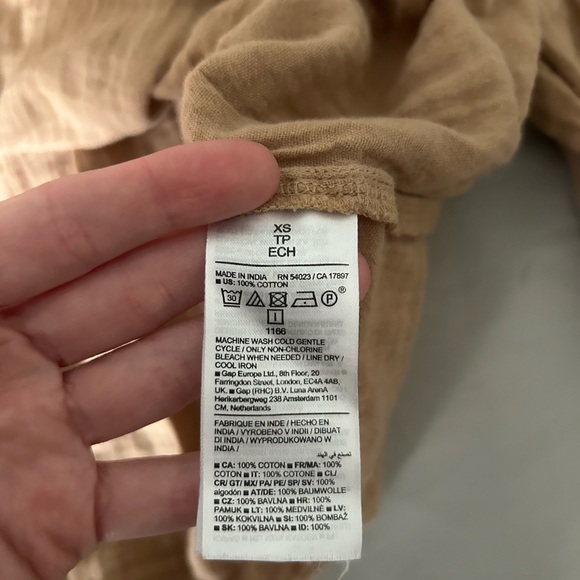 Old Navy Khaki Linen Blouse - Picture 6 of 8